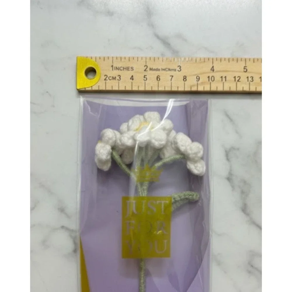 Planet Zebi Crochet Forget Me Not Flower Single White‎ Handmade Gift 18in